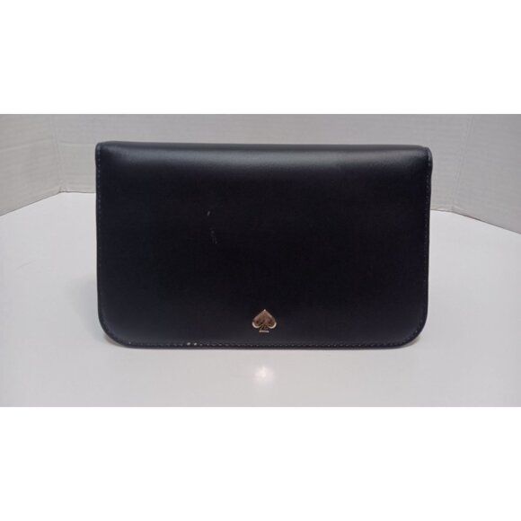 Kate Spade Black Leather Classic Open Large Designer Wallet - Picture 2 of 7